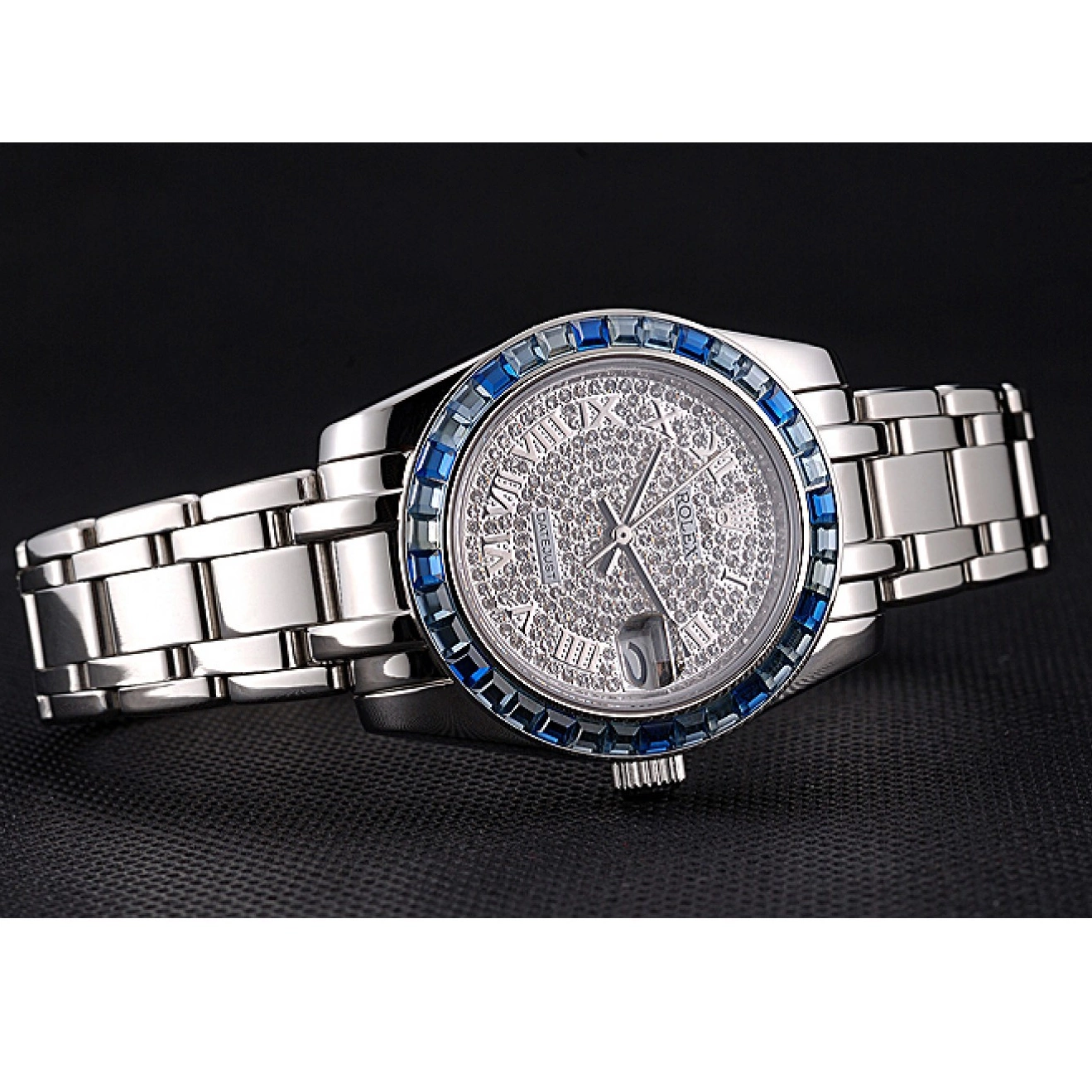 Rolex copies cheap Jewels Blue Diamond Stainless Case Rolex Bracelet Steel And Dial Datejust 622834 Bezel 0620